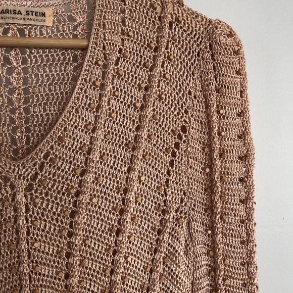 Vintage Marisa Stein 1970s Sweater Wooden Beads - Picture 3 of 11